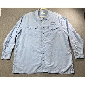 Jawbone Tackle Co Vented Fishing Shirt Mens 3XL Sky Blue Long/ Roll-up Sleeves